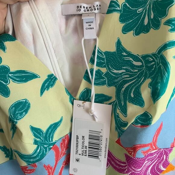 Derek Lam 10 Crosby Colette A-Line Dress Wmns 4 Multicolor Sleeveless V-Neck NWT - Picture 2 of 11